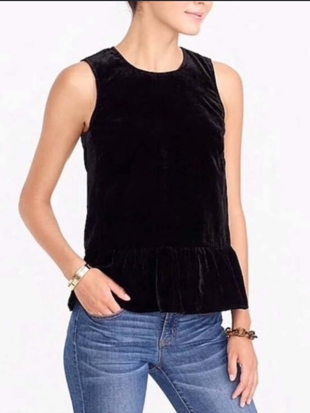 J Crew Factory Velvet Peplum Top, 2